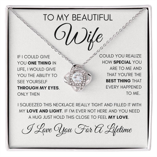 To My Beautiful Wife Knot Necklace